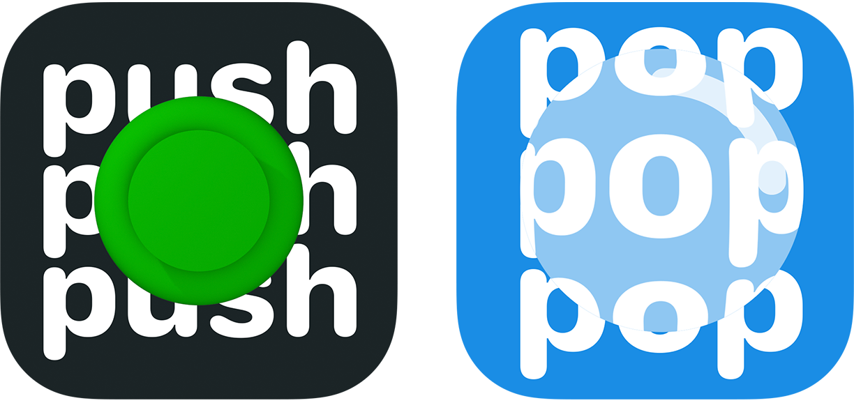 Two Nap UI apps: pop, pop, pop; and push, push, push